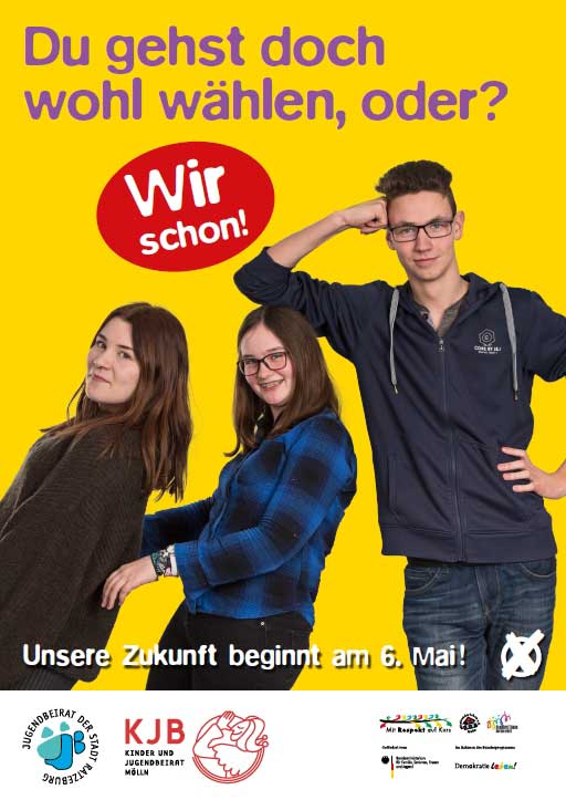 Ratzeburger und Möllner Jugendbeiräte plakatieren mit